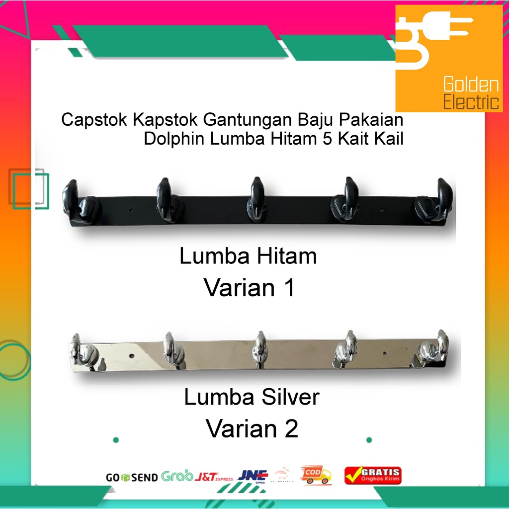 Capstok 5 Kait Kail Kapstok Gantungan Baju Celana Kamar Mandi Stainless Lumba Dolphin Kaitan Handuk Anti Karatan Anti Karat