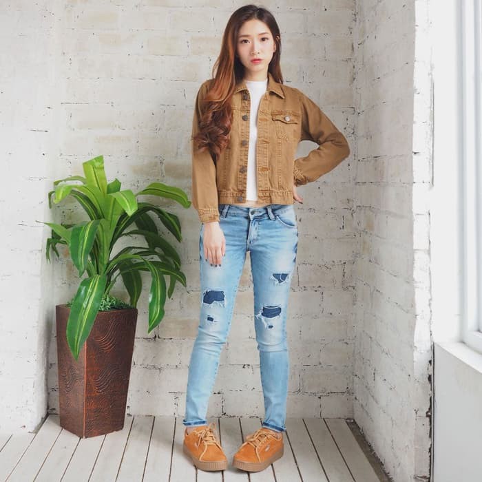 [Jaket jeans MOCCA, HITAM] jaket wanita jeans