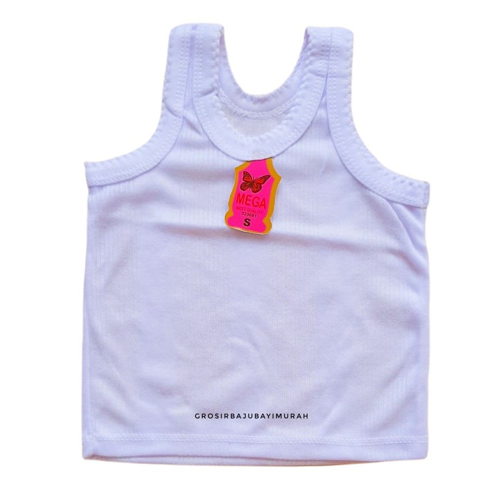 kaos singlet bayi PUTIH MEGA uk S