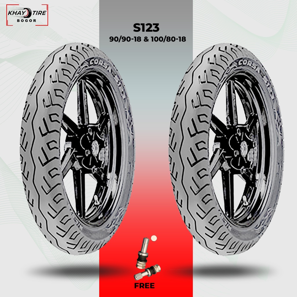 Sepasang Corsa S123 90/90 dan 100/80 Ring 18 Tubeless  - Ban Motor RX KING HONDA TIGER SUZUKI THUNDE