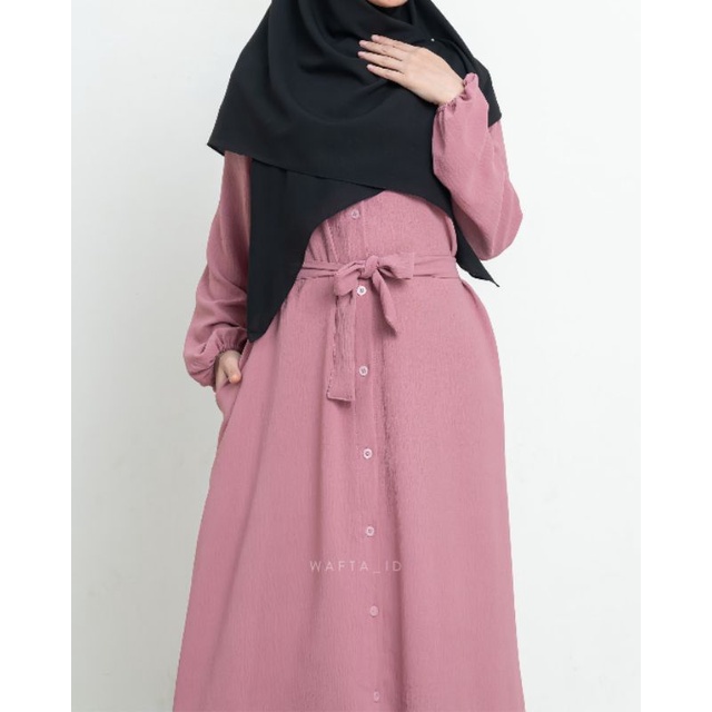 WAFTA - NUSAIBAH ABAYA | abaya minimalis | abaya crinkle premium | abaya basic murah