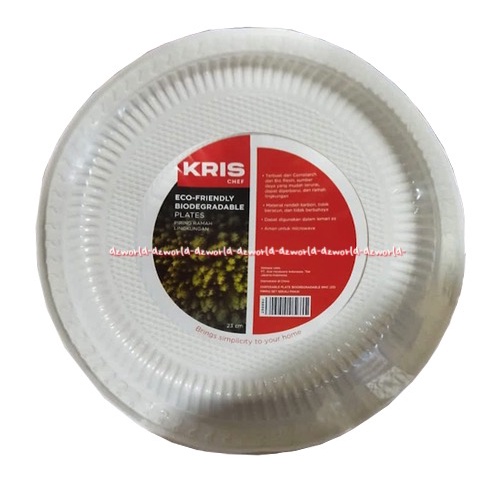 Krischef Eco Friendly Biodegradable Plate 23cm Piring Makanan Makanan Sekali Pakai Ramah Lingkungan Kris Chef