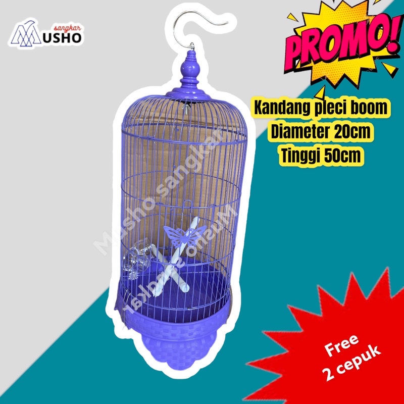 SANGKAR KANDANG BESI PLECI BOOM DIAMETER 20cm / KANDANG BURUNG KECIL