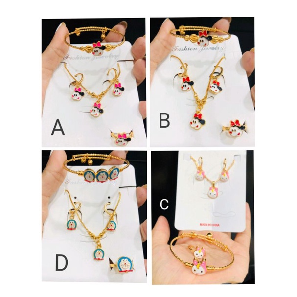 Ramk22. Perhiasan xuping set anak anak (kalung+gelang+cincin+anting)