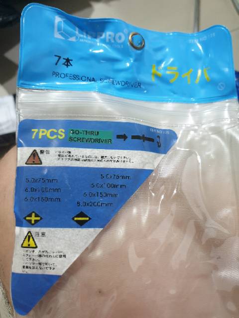 LIPPRO OBENG GO THRU 7 PCS SCREWDRIVER LIPRO 7PCS IMPACT SCREW DRIVER SET 7 PCS LIPRO