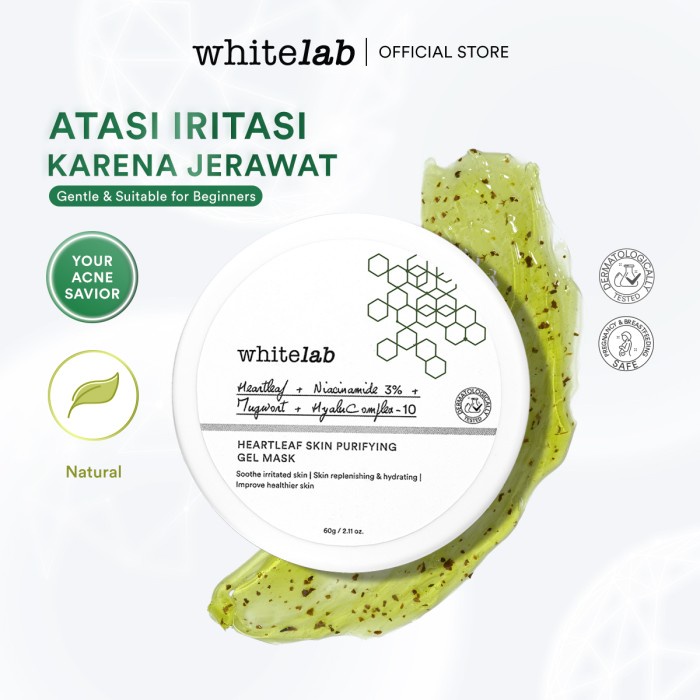 Whitelab Heartleaf Skin Purifying Gel Mask - Masker Menenangkan Kulit BPOM Original