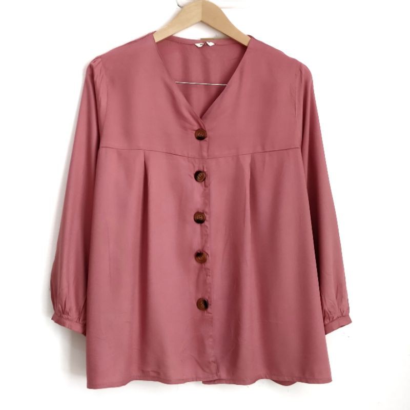 Blouse Lengan Panjang Virginia LD 104 | atasan polos wanita