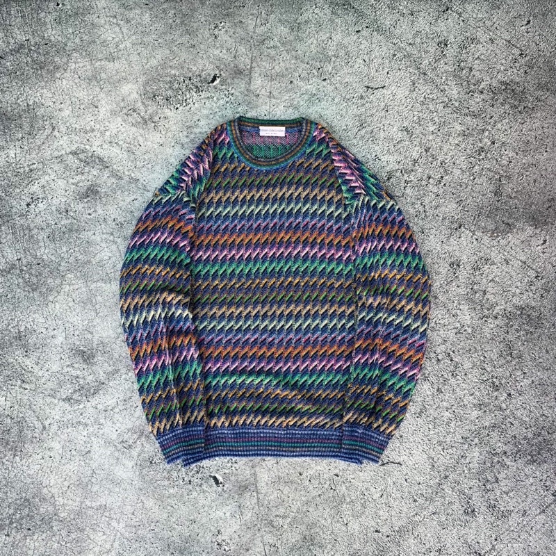 Fantasie di Settembre Luxury Pattern Knitwear❗️THRIFT❗️ Sweater Rajut Vintage Cardigan Premium Crop 