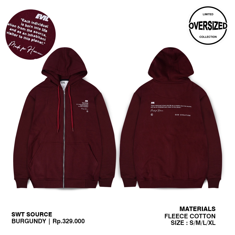 EVIL HOODIE - SOURCE BURGUNDY