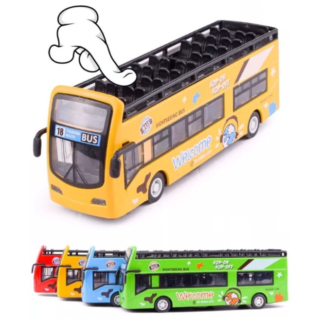 Mainan Diecast Bus London Miniatur Diecast Mobil Mobilan Bis Tingkat Luxury Bus