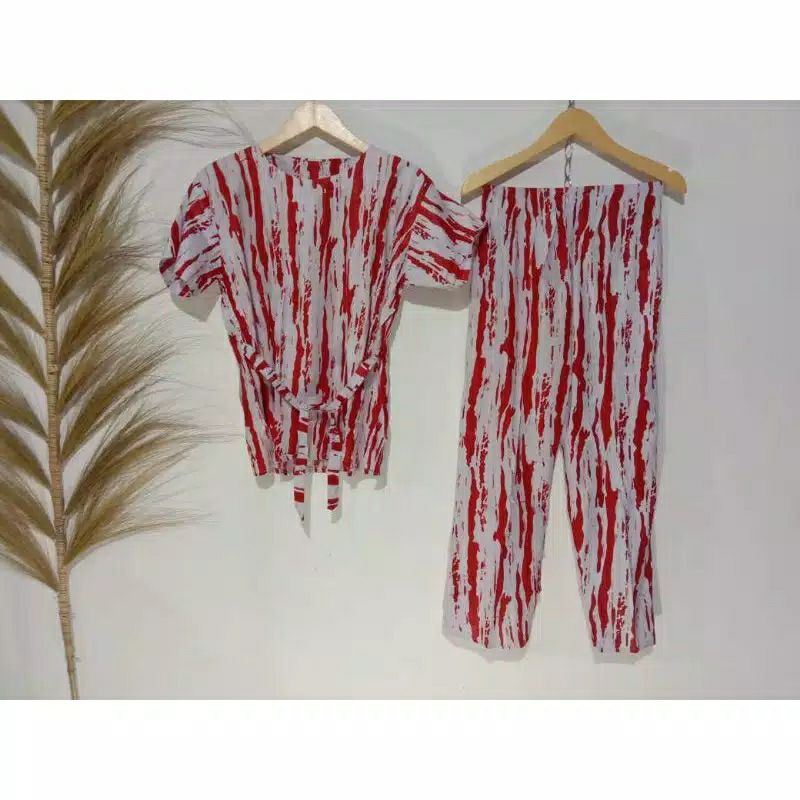 ONE SET PIYAMA CP TIEDYE WANITA / SET PAJAMAS TIE DYE CELANA PANJANG (etalase1)-5