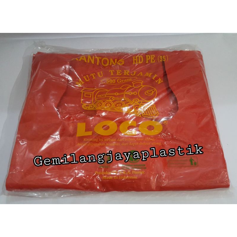 Kantong Plastik Kresek LOCO Merah Tebal 500gram