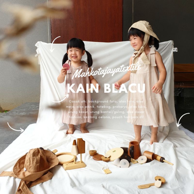 50cm x Lebar 150cm Kain Belacu Blacu (broken white) Kain background foto totebag urung bantal alas f