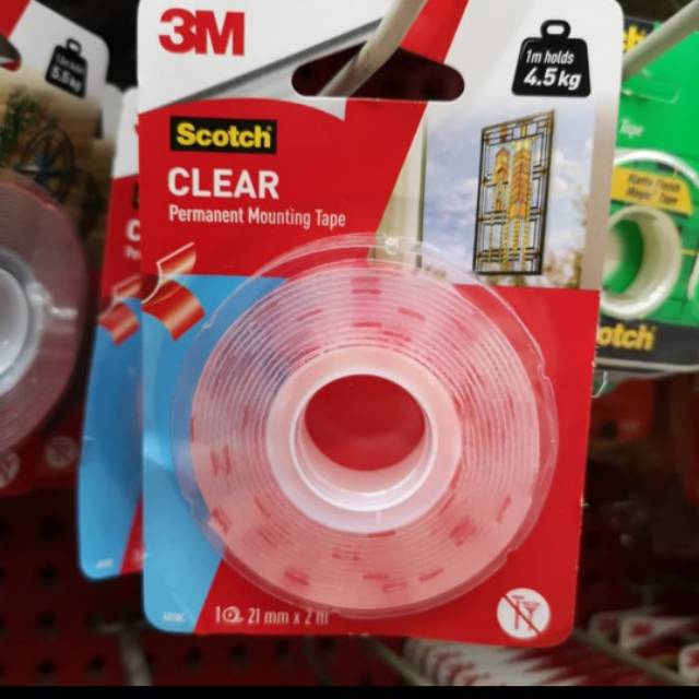 

Scotch Clear Mounting Tape 3M 4010C 21mm X 2M Double Tape