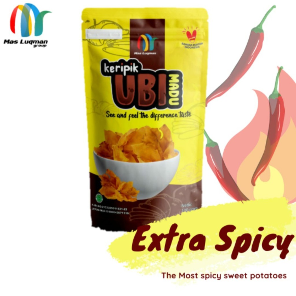 

Keripik Ubi Madu Mas Luqman Extra Spicy/ Pedas 100 Gram - Premium Series