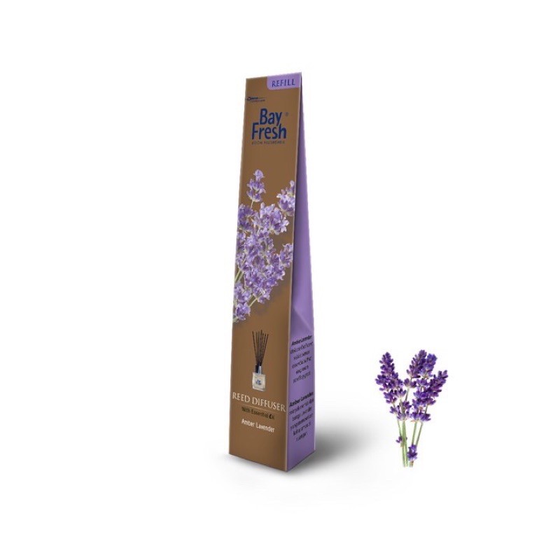 REFILL BayFresh Reed Diffuser Pengharum Ruangan Pewangi Amber Lavender Sakura Bloom VanillaBean Yuzu-Amber Lavender