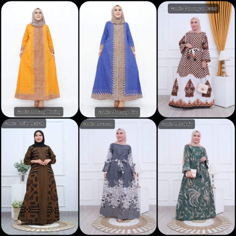Gamis Sabrina Batik Premium ORI Solo. Gamis Batik Terbaru Termurah Terlaris Gamis Viral. Gamis Batik