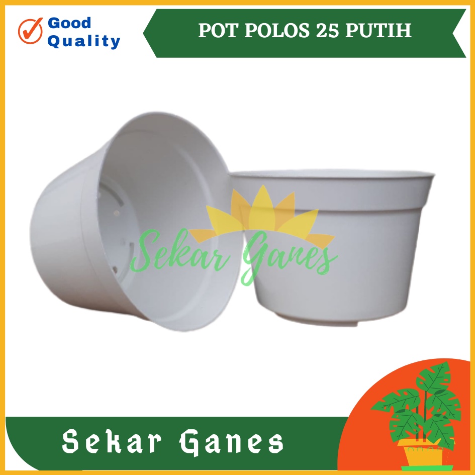 Pot 25 Putih Pot Basic Polos - Pot Tanaman Putih Polos Besar Pot 25 30 Cm Putih Lusinan Murah Grosir