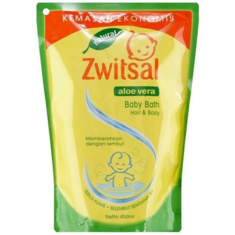 Zwitsal Aloe Vera Baby Bath Hair &amp; Body 450ml