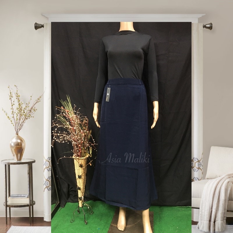 Rok Bahan Merk FIRDAUS Rok KURNIA YS  Rok dasar Rok A (ADA KANTONG DAN PINGGANG KARET)-Dongker/Navy