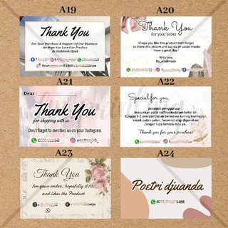 Jual [100 pcs] CUSTOM Kartu Ucapan terimakasih olshop, label olshop