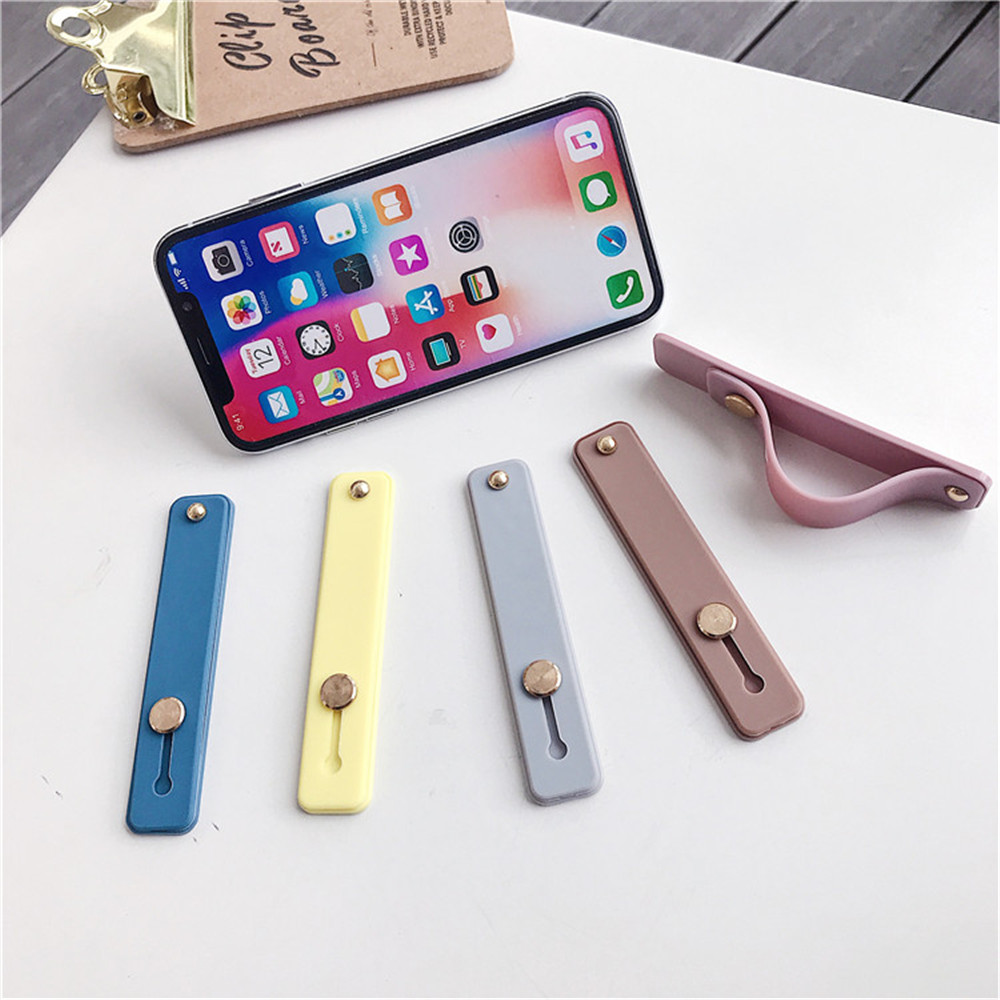 Stand Holder Bahan Silikon Warna Polos Untuk Handphone A &amp; 6