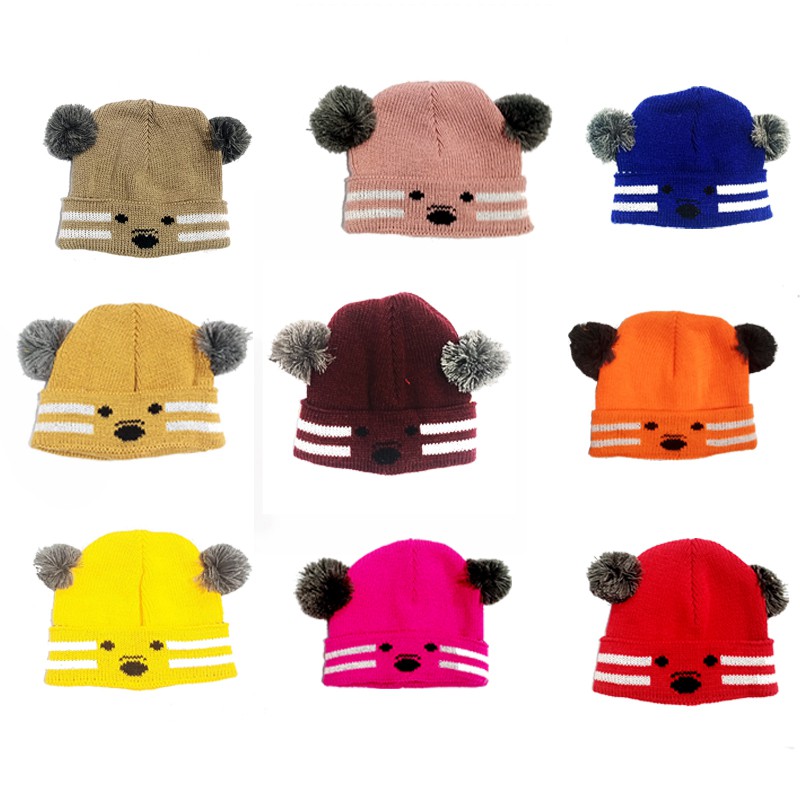 bobo_store03 - TOPI ANAK TOPI RAJUT POMPOM KOALA TOPI BAYI KOALA RAJUT