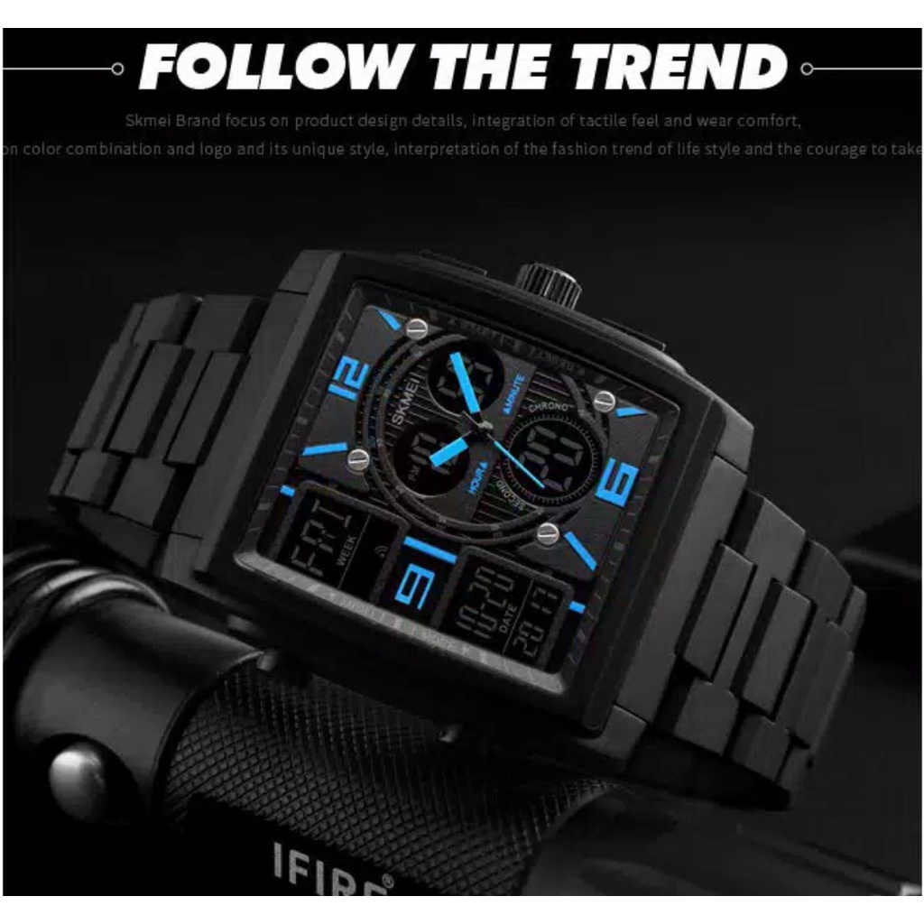 [✅COD]  SKMEI 1274 Jam Tangan Pria Digital Analog Dual Time Tali ABS Water Resistant 50m Jam Tangan Cowok Sport SKMEI