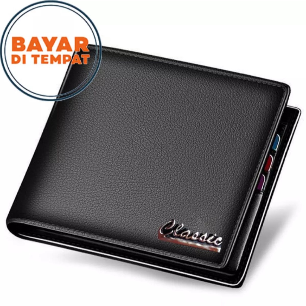 Dompet pria kulit sintetis + box dompet lipat pria termurah