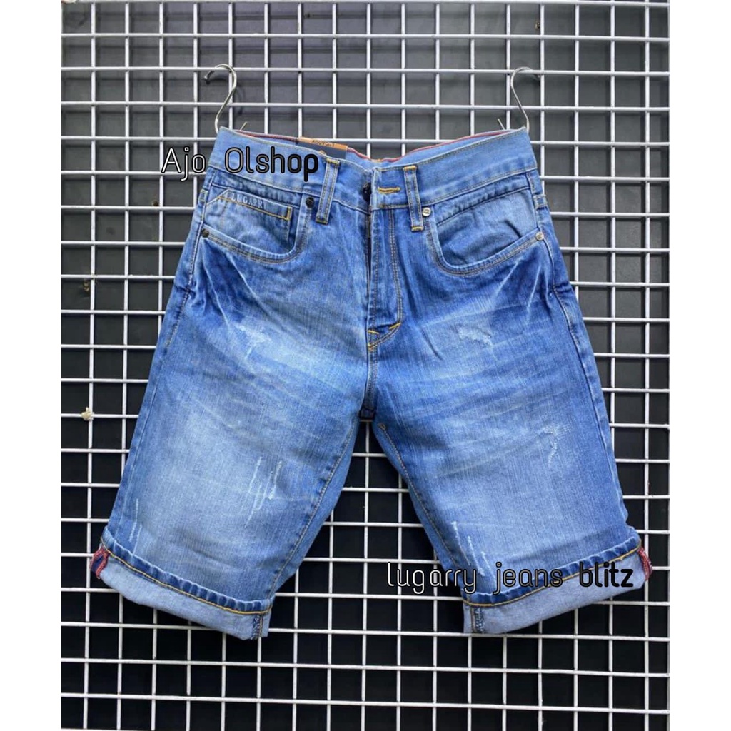 celana pendek pria jeans lugarry