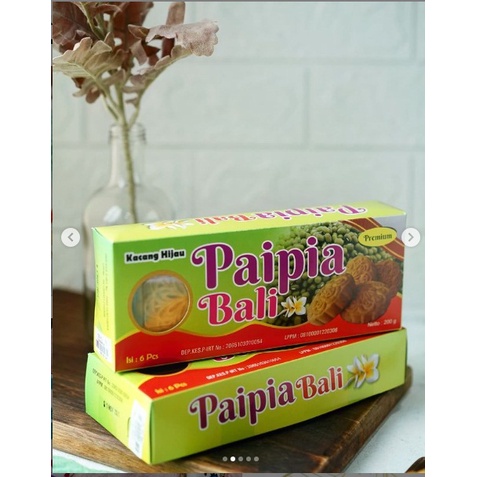 PAIPIA BALI PIA BALI RASA KACANG HIJAU/COKLAT ENAK LEMBUT ISI 6PCS FREE BUBBLEWRAP