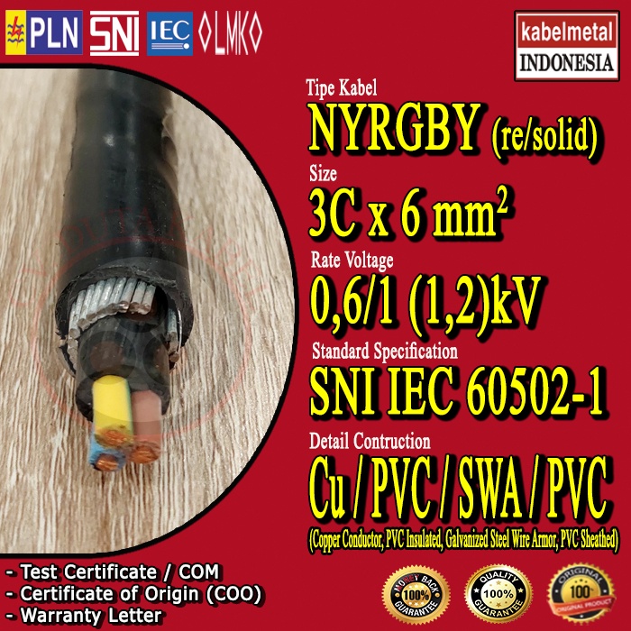 Kabel NYRGBY 3x6 mm2 METAL /NYFGBY 3x6 mm/3x6 mm2/3x6 mm/3 x 6 mm2/3 x 6 mm/3 x 6 mm2/3 x 6 mm/3x6mm