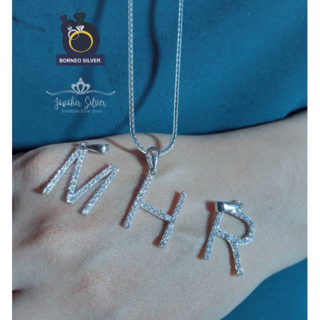 Kalung Santa Liontin Huruf R Silver 925