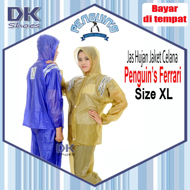 Penguin's Ferrari L dan XL / Jas Hujan Jaket Celana / Jas Hujan Karet PVC