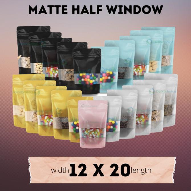 STANDING POUCH WINDOW ZIPLOCK MATTE DELKOCHOICE 12X20