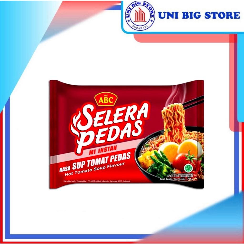 

Mi ABC Selera Pedas Mie Sup Tomat Pedas 70 gr Hot Spicy Tomato