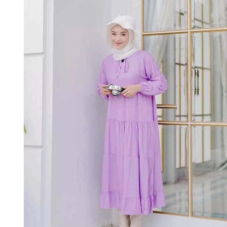 TERBARU  RACHEL LONG DRESS / MIDI DRESS RAYON PREMIUM / DRESS MEWAH DAN CANTIK IMPORT / MIDI DRESS K