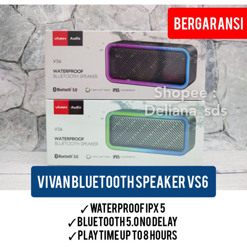 Vivan Bluetooth Speaker VS6 Garansi Resmi 1 Tahun vivan spaker bluetooth waterproof  Speaker Bluetoo