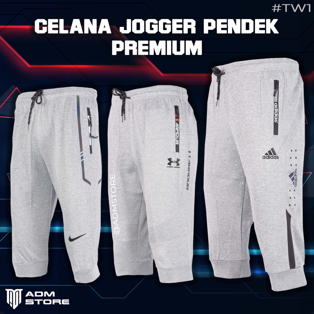 Celana Jogger Pendek 3/4 Import Premium / Celana Olahraga Jogging Pendek Pria #TW1