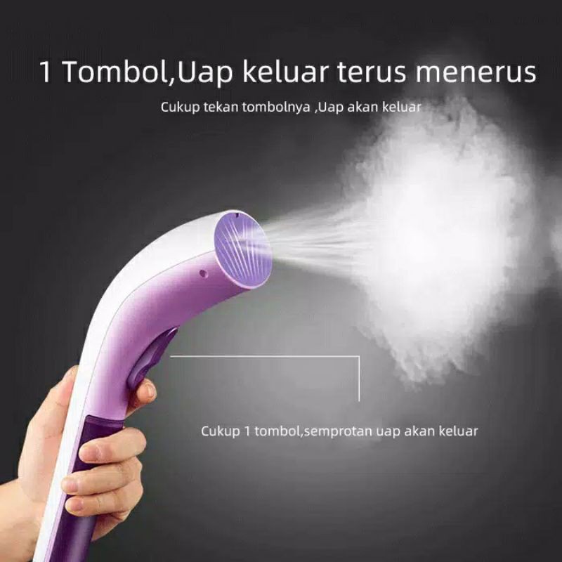 Preloved GM Bear Sokany Setrika Uap Genggam Fungsional 1053-Steam Ironer Purple