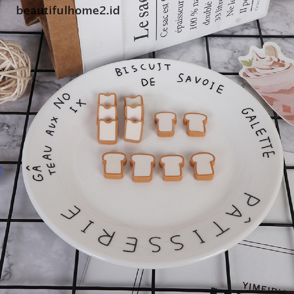 (Beautifulhome2.Id) 4pcs / Set Mainan Miniatur Roti Panggang Skala 1: 12 Untuk Aksesoris Dapur Rumah Boneka