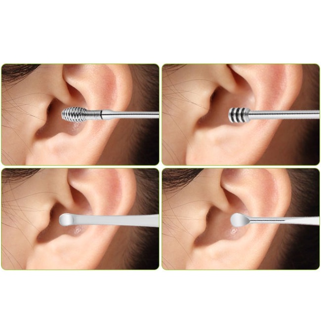 Korek Kuping 6 in 1 Set Stainless Steel Anti Karat Alat Pembersih Telinga Kotoran Ear Wax