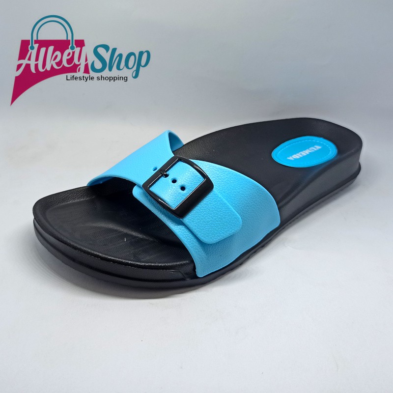 Sandal Selop Karet Wanita Sandal slop Yumeida LD-9061 L - sendal lagi trendy termurah kekinian-Biru