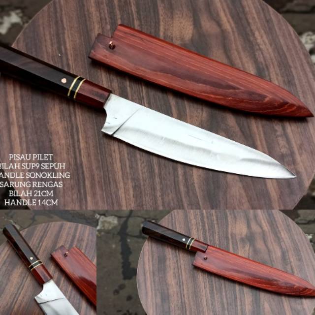 PISAU SERBAGUNA VILET DAPUR SUP9 KAYU RENGAS MURAH SUPER TAJAM