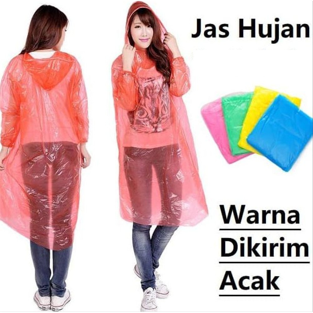 Jas Hujan Plastik Tipis Sekali Pakai