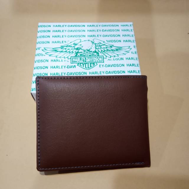 Dompet Lipat Harley Davidson Coklat Keren Cowok Bahan Kulit Super Premium Murcee