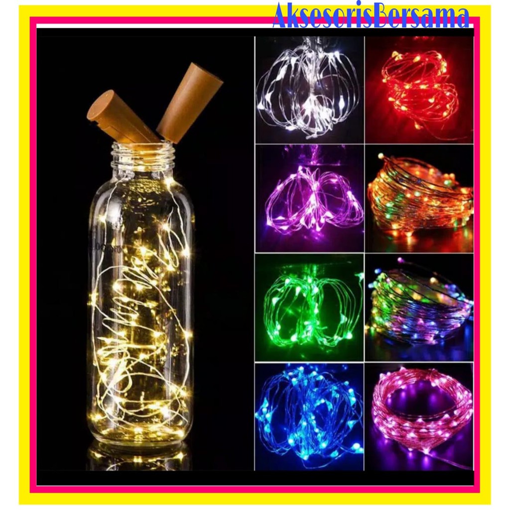  Lampu  Tutup BOTOL  lampu  string 20 led 2 m mode Shopee 