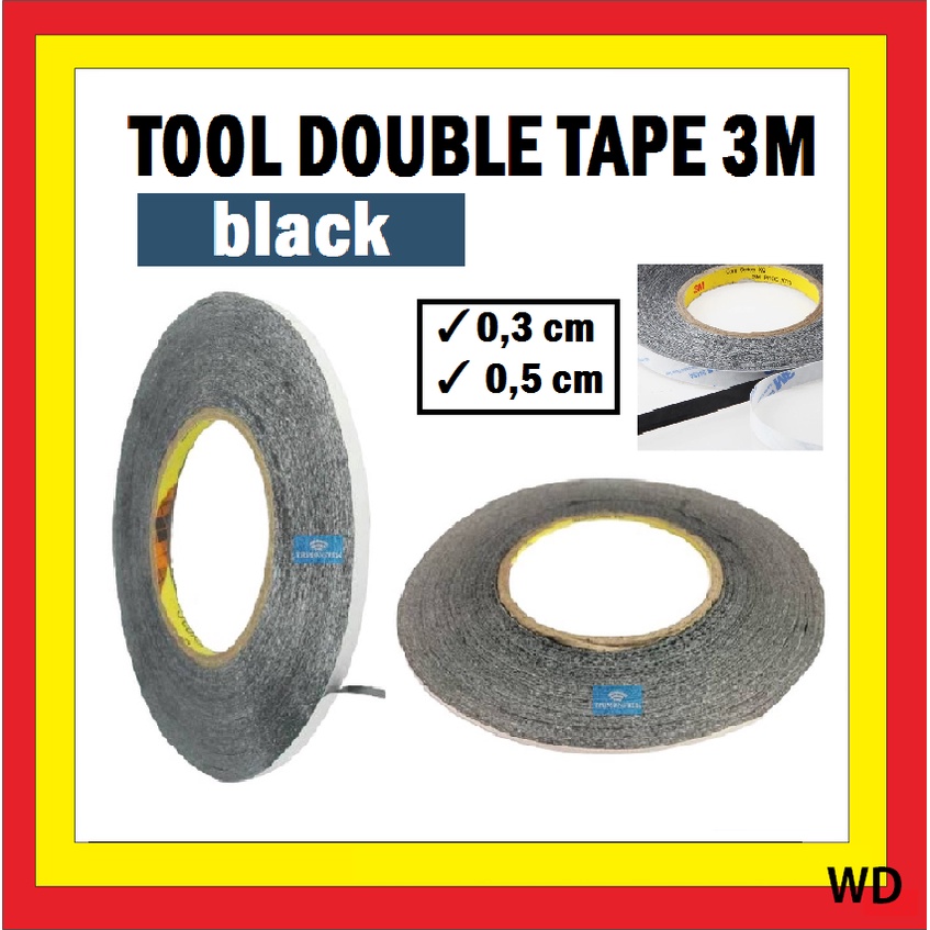 

TOOL DOUBLE TAPE 3M TIP LEM PEREKAT STICKER STIKER 3M BLACK 0.3cm 0.5cm 800271 800272