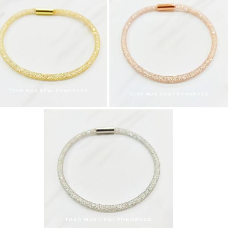 Modern.. GELANG CHARM INITIAL HURUF (A - Z) Emas Asli Kadar 8K/375% Yellow Gold
