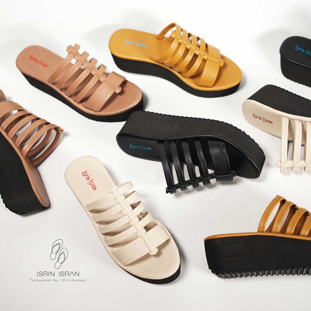 ( SAHARA ) Sandal Wanita wedges tali nyaman ISRIN ISRAN